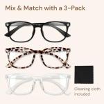 3-Pack Stylish Blue Light Blocking Glasses