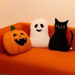 Halloween Ghost and Cat Decorative Throw Pillow