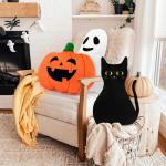 Halloween Ghost and Cat Decorative Throw Pillow
