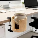 Anti-Spill Table Edge Clamp Cup Holder - Desk Side Drinking Cup Holder Clip for Home & Gaming Desk Accessories (1 Pack)