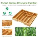 Pipishell Bamboo Expandable Drawer Organizer for Utensils Holder, Adjustable Cutlery Tray, Wood Drawer Dividers Organizer for Silverware, Flatware, Knives in Kitchen, Bedroom, Living Room