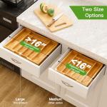 Pipishell Bamboo Expandable Drawer Organizer for Utensils Holder, Adjustable Cutlery Tray, Wood Drawer Dividers Organizer for Silverware, Flatware, Knives in Kitchen, Bedroom, Living Room
