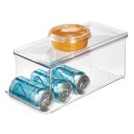 Clear Plastic Beverage Organizer Bin with Lid