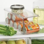 Clear Plastic Beverage Organizer Bin with Lid