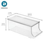 Clear Plastic Beverage Organizer Bin with Lid