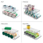 Clear Plastic Beverage Organizer Bin with Lid