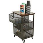 Mind Reader Cart with Drawers, Office Organizer, Storage, Bathroom, Metal Mesh, 15.75"L x 13"W x 24.25"H, Black