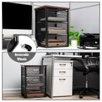 Mind Reader Cart with Drawers, Office Organizer, Storage, Bathroom, Metal Mesh, 15.75"L x 13"W x 24.25"H, Black