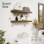 Rustic Wood Floating Shelves Set of 2 - Walnut