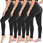 High Waist Workout Leggings with Pockets - 4 Pack