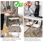 Heavy Duty Ironing Board 37.40"x11.80" Extreme Stability Wall Mount Ironing Boards Space Saving Folding Ironing Board with Heat Resistant Cover for Home Laundry Room Dorm White and Grey