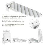 Heavy Duty Ironing Board 37.40"x11.80" Extreme Stability Wall Mount Ironing Boards Space Saving Folding Ironing Board with Heat Resistant Cover for Home Laundry Room Dorm White and Grey