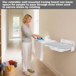 Heavy Duty Ironing Board 37.40"x11.80" Extreme Stability Wall Mount Ironing Boards Space Saving Folding Ironing Board with Heat Resistant Cover for Home Laundry Room Dorm White and Grey