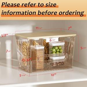 Delamu Stackable Pantry Organizers with Bamboo Tops