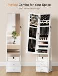 Nicetree LED Jewelry Cabinet with Mirror and Drawers