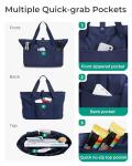 BAGSMART Foldable Zipper Tote Bag 16.5×6×14