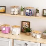 3+1 Pack Laundry Pods Container,Clear Laundry Room Organization Containers,Large Laundry Detergent Powder Storage Containers with Wooden Lids & Labels,Laundry Pods Holder for Scent Booster,Powder,Pods