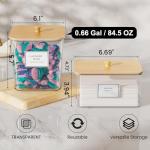 3+1 Pack Laundry Pods Container,Clear Laundry Room Organization Containers,Large Laundry Detergent Powder Storage Containers with Wooden Lids & Labels,Laundry Pods Holder for Scent Booster,Powder,Pods