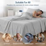 Degrees of Comfort Coolmax Cooling Sheet Set for Full Size Bed, Moisture Wicking for Night Sweats Best Comfort, Cool Sheets for Hot Sleepers During Warm Weather with Deep Pocket 4PC Light Grey