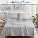 Degrees of Comfort Coolmax Cooling Sheet Set for Full Size Bed, Moisture Wicking for Night Sweats Best Comfort, Cool Sheets for Hot Sleepers During Warm Weather with Deep Pocket 4PC Light Grey
