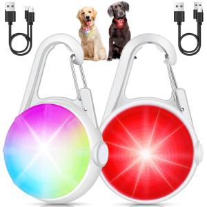 Rechargeable LED Dog Collar Lights, 2-Pack