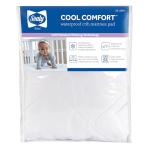 Sealy Baby Cool Comfort Cooling Crib Mattress Protector Pad and Toddler Bed Cover, Infant and Newborn Waterproof Durable Comfortable Topper, Machine Washable and Dryer Friendly, 52x28”- White