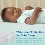 Sealy Baby Cool Comfort Cooling Crib Mattress Protector Pad and Toddler Bed Cover, Infant and Newborn Waterproof Durable Comfortable Topper, Machine Washable and Dryer Friendly, 52x28”- White