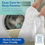 Sealy Baby Cool Comfort Cooling Crib Mattress Protector Pad and Toddler Bed Cover, Infant and Newborn Waterproof Durable Comfortable Topper, Machine Washable and Dryer Friendly, 52x28”- White