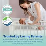 Sealy Baby Cool Comfort Cooling Crib Mattress Protector Pad and Toddler Bed Cover, Infant and Newborn Waterproof Durable Comfortable Topper, Machine Washable and Dryer Friendly, 52x28”- White