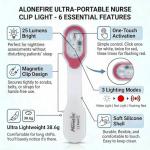 ALONEFIRE Magnetic Clip-on LED Flashlight - Red