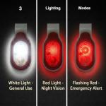 ALONEFIRE Magnetic Clip-on LED Flashlight - Red