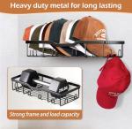 Metal Wall Hat Rack Organizer - Holds 20 Caps