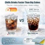 WIBIMEN Mini Ice Cube Trays, Small Tiny Round Pebble Crushed Nugget Ice Trays for Freezer with Lid - Chilling Drinks Coffee Juice(2 Pack/0.55In - Blue)