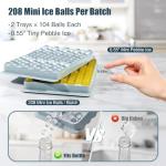 WIBIMEN Mini Ice Cube Trays, Small Tiny Round Pebble Crushed Nugget Ice Trays for Freezer with Lid - Chilling Drinks Coffee Juice(2 Pack/0.55In - Blue)
