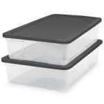 2-Pack Small Clear Storage Bins with Lids