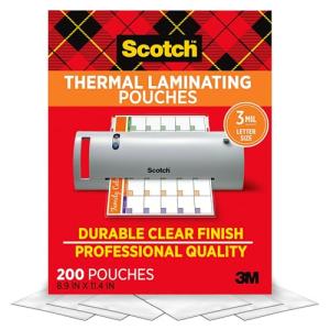 Scotch: 200 ct 8.9×11.4″ 3 mil Thermal Pouches