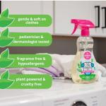 Stain Remover Spray by Dapple Baby, Fragrance Free, 16.9 Fl Oz Spray Bottle - Plant-Based & Hypoallergenic - Baby Laundry Stain Remover for Clothes & Cloth Diapers