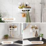 Suction Cup Shower Caddy - Removable Bathroom Organizer
