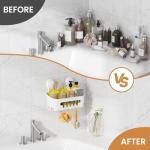 Suction Cup Shower Caddy - Removable Bathroom Organizer