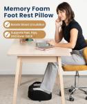 Foot Rest for Under Desk at Work - Memory Foam Office Foot Stool & Under Desk Footrest Leg Elevation Pillow for Gaming & Home Office, Supports Posture