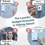 GorillaLine - Retractable Clothesline Indoor Outdoor Clothes Line | Heavy Duty Clothes Drying Laundry Line | Wall Mounted Drying Rack Clothing Line