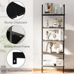 Aboxoo 5-Tier Wall-Mounted Ladder Shelf – Black