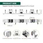 CUXIXA Mop and Broom Holder Wall Mount, Upgraded Broom Organizer Wall Mount, Stainless Steel Broom Hanger Wall Mount for Home Kitchen Garden Laundry Garage (3 Racks with 4 Hooks)