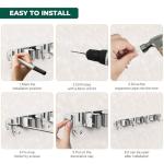 CUXIXA Mop and Broom Holder Wall Mount, Upgraded Broom Organizer Wall Mount, Stainless Steel Broom Hanger Wall Mount for Home Kitchen Garden Laundry Garage (3 Racks with 4 Hooks)