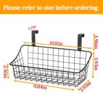 LeleCAT Basket with hook Grid Storage Basket, Hang it behind a door or on a railing, Over the Cabinet Door, Small, BLack,2 Pack