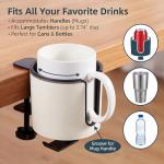 GUNKING Luxury 2-in-1 Anti-Spill Cup Holder with Under Desk Headphone Hanger (White)