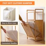 Baveke Laundry Hamper with 2-Tier Shelves & Tilt Out Basket, Laundry Baskets Organizer Hampers Bathroom Storage Shelf for Laundry Room, Bathroom, Nursery, Bedroom, Guest Room, Closet (2 Tier - Large)