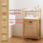 Baveke Laundry Hamper with 2-Tier Shelves & Tilt Out Basket, Laundry Baskets Organizer Hampers Bathroom Storage Shelf for Laundry Room, Bathroom, Nursery, Bedroom, Guest Room, Closet (2 Tier - Large)