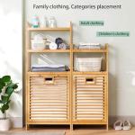 Baveke Laundry Hamper with 2-Tier Shelves & Tilt Out Basket, Laundry Baskets Organizer Hampers Bathroom Storage Shelf for Laundry Room, Bathroom, Nursery, Bedroom, Guest Room, Closet (2 Tier - Large)