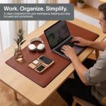 Nordik Leather Valet Tray - Sand Brown - Premium Vegan Leather Stylish and Organised Nightstand Tray for Men - EDC Catchall Tray for Keys, Watch, Wallet, Jewellery - Modern Bedside Caddy